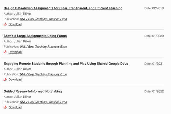 Julian Kilker - Best teaching Practices Posters